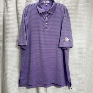 Peter Millar Summer Comfort Purple/blue Striped Polo Shirt SZ XL The Oaks MS